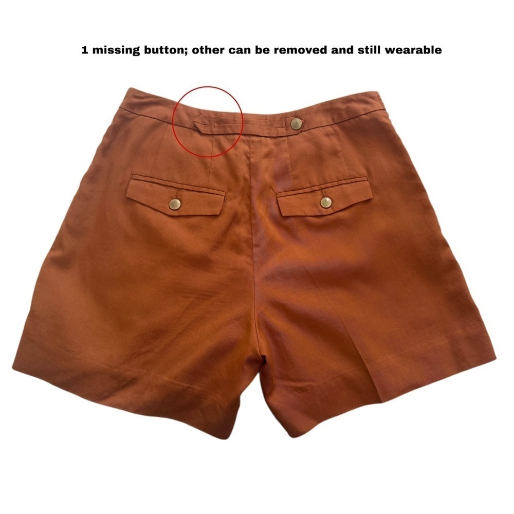 Anthropologie Renaissance European Old Money Women’s Shorts Rust Brown High Rise - Picture 5 of 7